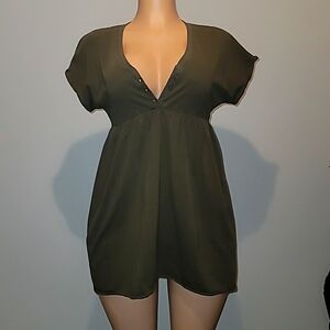 BP Olive Buttoned Mini Dress